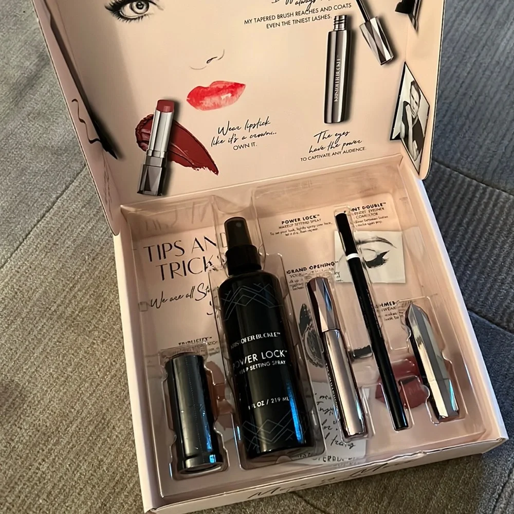 Make up by Kristofer Buckle’s Collection Foundation, Mascara, Eyeliner, Lipstick